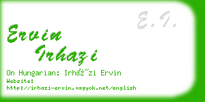 ervin irhazi business card